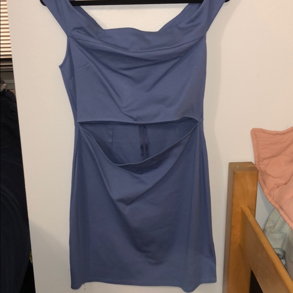 Silence and Noise off the shoulder blue dress